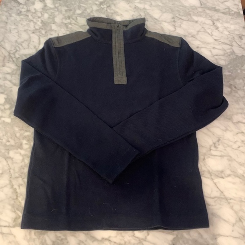 Banana republic quarter zip pullover navy with gray size small